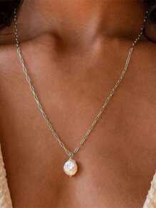 1 pieza Collar de perlas barrocas, lujoso y de moda, adecuado para fiesta, baile y accesorio diario de outfit