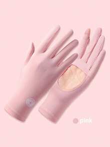 Easypie Selection 女士冰丝露指防晒手套 - 防紫外线和触摸屏，透气夏季驾驶运动手套 - 露指手套 - 查看 8