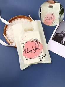 50个感谢礼品袋，婚礼派对生日礼物包装袋，珠宝化妆品购物手提袋带手柄 - 粉色 - 查看 15