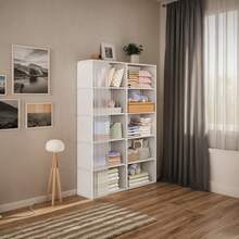 1件装便携式衣柜，简约开放式衣柜，落地式组装储物架，适用于宿舍、家庭、卧室，极简设计