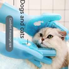 Haustier Badehandschuhe, Katzen Reinigung und Pflege Massage Kämme, Kratz- und Beißschutz Handschuhe für Hunde, Tiefe Reinigung und Enthaarung Handschuhe.