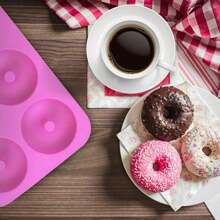 1 件耐高温硅胶甜甜圈模具 | 创意六腔甜甜圈模具，适用于 DIY 蛋糕烘焙和巧克力制作 | 不粘，可重复使用 | 适用于烤箱和微波炉，非常适合节日烘焙、儿童生日派对和家庭聚会 - 且实用，适用于万圣节、圣诞节