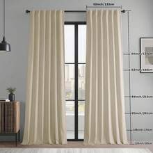 4 Panels/ Set -100% Full Blackout Velvet Curtains, Front Velvet Texture, Back Covered With White Coating, Light & Heat Block Back Tabs Window Treatment Energy Efficient Privacy Protection Drapes For Living Room And Christmas Decoration