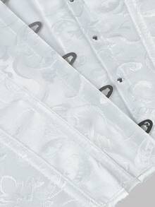 1 Stück Vintage Palast-Stil Spitzen-Bustier in Große Größen für Frauen, Off-Shoulder Bindebandkleid mit offenem Rücken, körperbetontes Abendkleid, Hochzeitskleidung