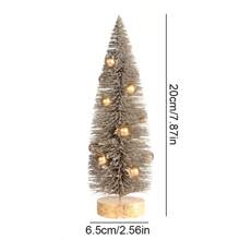 Mini Artificial Christmas Trees With Wooden Base, Tabletop Christmas Trees With Gold Color Decorative, Wooden Base For Christmas Decor Christmas Party Home Table Craft Decorations, Perfect For Christmas & Home Decorations (Please Note That Due To The Circular Base Of The Christmas Tree Being Directly Cut From Natural Wood, There May Be Some Slight Errors In The Size Of The Wooden Base. Please Carefully Consider Before Placing An Order) Christmas Decorations Home Christmas Gifts Christmas Decor - Multicolor - View 10