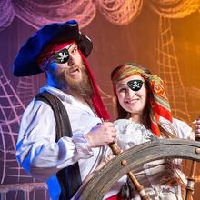 6 Pieces Black Pirate Eye Patch Eye Patches 3D Adjustable One Eye Skull Patch Pirate Captain Eye Patch For Adults Kids Skull Crossbone Eye Patch For Pirate Theme Party Christmas Decorations