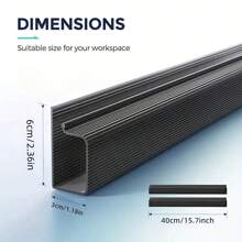 1 个 40 厘米/15.75 英寸桌下电缆管理盒，电脑桌电缆整理器，J 型插槽电缆导管，电线盖隐藏器，自粘式电线整理器电缆收纳盒，无需钻孔桌面收纳