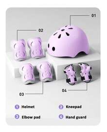 6/7 Pcs Set  Protective Equipment Outdoor Sports Roller Skating Shoes Cycling 2-15 Year Old Safety Helmet Set