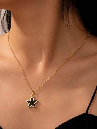 1 pièce Collier pentagramme à la mode pour femme, collier ras-du-cou délicat, léger, de luxe et de conception unique