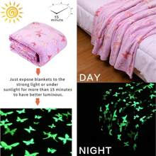 蝴蝶毯，柔软舒适的法兰绒儿童盖毯，适合男孩和女孩的礼物，薰衣草发光毯，柔软的法兰绒毛绒毯玩具，适合 1-10 岁的女孩和男孩，感恩节圣诞节生日礼物 - 蝴蝶 - 查看 12