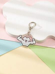 1个亚克力可爱卡通线条猫钥匙扣/小丑猫/粉色小猫/爱心气球小猫/指着你的小猫/呆萌小猫/头顶火焰小猫/花朵小猫/草莓小猫/芒果小猫/动物主题钥匙扣挂件背包装饰/包包配件/书包配件/钱包挂件/朋友礼物汽车配件包饰动物哥特Y2K包饰汽车老师姐妹礼物创意 - 彩色 - 查看 30