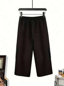 Men's Streetwear Wide - Leg Cargo Pants With Contrast Stitching