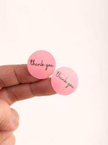 500 etiquetas redondas de 1" de color rosa con la frase "Gracias" para obsequios, sellos para sobres, pequeños negocios, bodas, decoración de fiestas, envoltorios de regalos y empaquetado