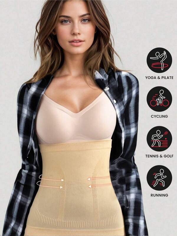 1 Stück Schlankheits- und Figurformender nahtloser knochenfreier wärmender Bundgürtel mit hoher Taille, bauchformender Gürtel
