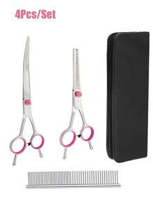 Dog Grooming Scissors, 7.5 Inch Professional Dog Grooming Scissors Set With Storage Bag, Professional Stainless Steel Dog Hair Cutting Scissors, Cat Grooming Supplies Cat Scissors Home Use Cat Pet Grooming Set Home Use Dog Grooming Set - Multicolor - View 14