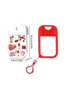 喷雾瓶，1个夏季保湿水化妆品瓶，樱桃和草莓印花图案香水喷雾瓶，带钩和防摔硅胶保护套，可以作为生日礼物、节日礼物送给家人或朋友，适合旅行便携50ml