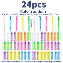 24/48 piezas Mini varitas para burbujas (líquido para burbujas no incluido), colores aleatorios, juguetes de fiesta de burbujas, aptos para cumpleaños temáticos, fiestas en la piscina, recuerdos de fiesta de cumpleaños, obsequios de graduación, perfectos para decoración de cumpleaños, graduación y juegos al aire libre