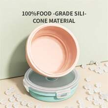 硅胶可折叠食品储存容器 - 带盖准备/储存碗 - 圆形硅胶午餐盒 - 微波炉和冷冻食品容器