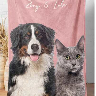 One Pet-Specific Custom Blanket, Supporting Customization Of Pet Patterns And Names, 280GSM Ultra-Soft Custom Heat-Pressed Blanket, Warm In Autumn And Winter, Suitable For Cats And Dogs To Nap.