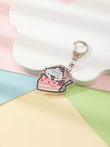1 件亚克力卡通可爱罗勒线小猫主题钥匙扣吊坠背包装饰/包包配件/书包配件/钱包吊坠/朋友礼物汽车配件包饰哥特 Y2k