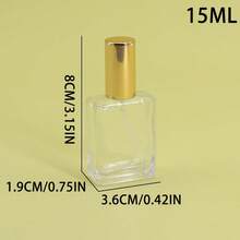 1个15ML空透明方形香水喷雾瓶用于补水保湿旅行喷雾瓶化妆品容器 - 無色 - 查看 4