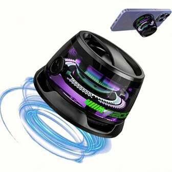 SENBOWE 无线 TWS 迷你扬声器，带 RGB 照明，可用作手机支架，磁性无线扬声器，适用于智能手机和平板电脑 200mAh