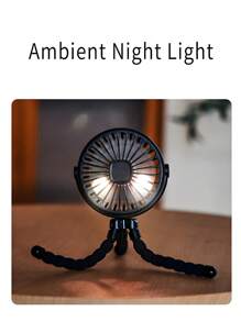 1pc Rechargeable Octopus Fan. Handheld/Hanging/Wrapped/Standing. Suitable For Home/Commuting/Outdoor/Cycling/Adult/Child Use. Portable And Practical Multi-Functional Tripod. Can Rotate Slightly Left And Right (Do Not Twist Forcefully As The Stand Is Fragile). There Is Slight Noise During Use.