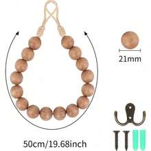 Toilet Paper Holder Natural Wood Bead Toilet Paper Roll Holder Toilet Paper Holder Wall Mount Toilet Tissue Holder Bathroom Towel Holder (Coffee)