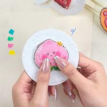 10pcs Textured Painting Squishies DIY White Compressed Wood Pulp Cotton Foaming Textured Painting Paper, Magic Fluffy Paint Fluffy Paint Paper, Cardboard And Expandable Foam Art Paper