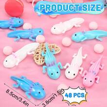 5/10/20/30/48 件装墨西哥蝾螈派对礼品，橡胶墨西哥蝾螈弹弓新奇玩具派对用品，蝾螈动物感官玩具，儿童减压玩具生日装饰，款式和颜色随机 - 彩色 - 查看 7