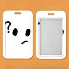 Tarjetero simple con diseño de emoticono, funda protectora para tarjeta de comida, tarjeta de autobús, tarjeta de identificación, tarjetero de identificación laboral, llavero integrado, nuevo - Tarjetero con correa de cuero - Ver 9