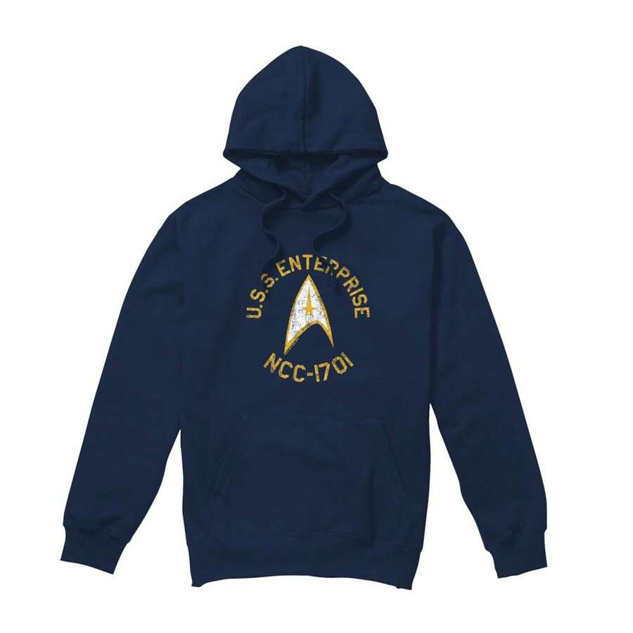 Star Trek Mens Collegiate Hoodie (Navy) - Navy Blue - View 1