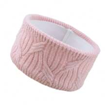 1pc, 45g Thick Rib Knit Headband, Solid Color Elastic Ear Warmer Headband, For Daily Use, Autumn/Winter, Fleece Lined, Stretchy