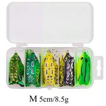 5 件青蛙诱饵，用于鲈鱼垂钓的浅水青蛙，4 厘米 5 厘米 6 厘米软塑料鱼饵，适用于鲈鱼、蛇头鱼、淡水小嘴鲈鱼 - 彩色 - 查看 11