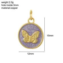 1 pezzo Ciondolo smaltato a mezzaluna, medaglia a forma di cuore, pentagramma a forma di fulmine, ali, cuore, croce, accessori per gioielli fai-da-te, orecchini, collana, braccialetto