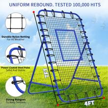 7x4 FT Volleyball Rebounder Net,Ultimate Training Equipment For Volleyball & Lacrosse,Enhanced Bouncing System For Volleying, Bumping, Spiking Drills,Multiple Adjustable Rebound Angles For Customized Practice - Blue - View 2