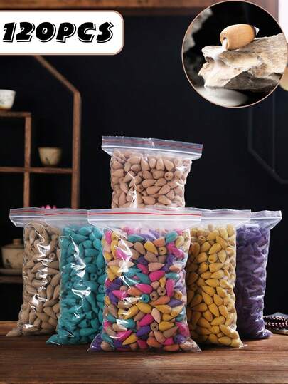 120pcs Home Exquisite Waterfall Backflow Incense Set, Home Fragrance Accessories For Festivals, Spa, Yoga, Relaxation, Mixed Fragrance, Natural Incense Materials, Long-Lasting Deodorizing Fresh Air, Home, Living Room, Bedroom, Bathroom, Fragrance Atmosphere, Can Be Purchased Individually As Sample Set