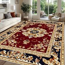 1PC 3.1'x2', 8.4'x6' Modern Vintage Stripe Print Low Pile Rug, Bedroom Area Rug, Non-Slip Dot Rug, Easy To Clean, Home Decor, Room Decoration - 黑色 - 查看 1