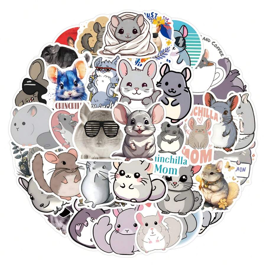 55 PIEZAS Pegatinas de chinchilla Pegatinas estéticas Pegatinas de alta calidad Calcomanías para scrapbooking, diarios, portátiles, parachoques, monopatines, botellas de agua, computadoras, teléfonos. Pueden traer mucha diversión a tu vida, el regalo perfecto para adultos