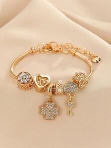 1 件甜美可爱粉色蝴蝶结心形糖果串珠手链，是送给青少年、好朋友、学生、女儿和孙女的理想礼物 - 彩色 - 查看 13