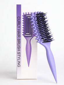 Curl Defining Brush For Curly, Coily, Wavy & Straight Hair – Anti-Frizz Detangling And Styling Hair Brush, Smooths And Defines Curls, Reduces Breakage, Dual-Use For Wet And Dry Hair, Lightweight And Travel-Friendly, Ideal For Daily Use, Gym, Travel, Home, Or Salon Hair Styling, Comfortable Non-Slip Handle For Better Control,Back To School,Travel Holiday Essentials,Hair Accessories For Women - Multicolor - View 9