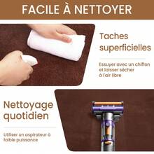 Sour Lemon Living Room Rug 160x230, Washable Rug, Suitable For Bedrooms And Dining Rooms, Gray Carpet Area, Short-Pile Fluffy Anti-Slip Mat, Warm And Pleasant To The Touch - Cà phê nâu - Xem 3