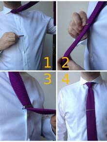 4件套缎面领带夹礼盒装，高端时尚商务婚礼伴郎正式领带夹，男士饰品 - 4pcs(附禮盒) - 查看 5