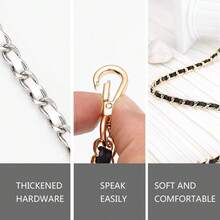 1Pc 120cm Long PU Leather Bag Strap For Crossbody Shoulder Bag Strap Replacement Accessories For Handbags 8mm Wide Bag Chain,Mobile Phone Neck Hanging Chain - Multicolor - View 5