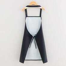 1pc Minimalist Neck Tie Apron, New Design With Large Pocket, Household Anti-Dirty Kitchen Cooking Catering Workwear Waist Apron For Men And Women