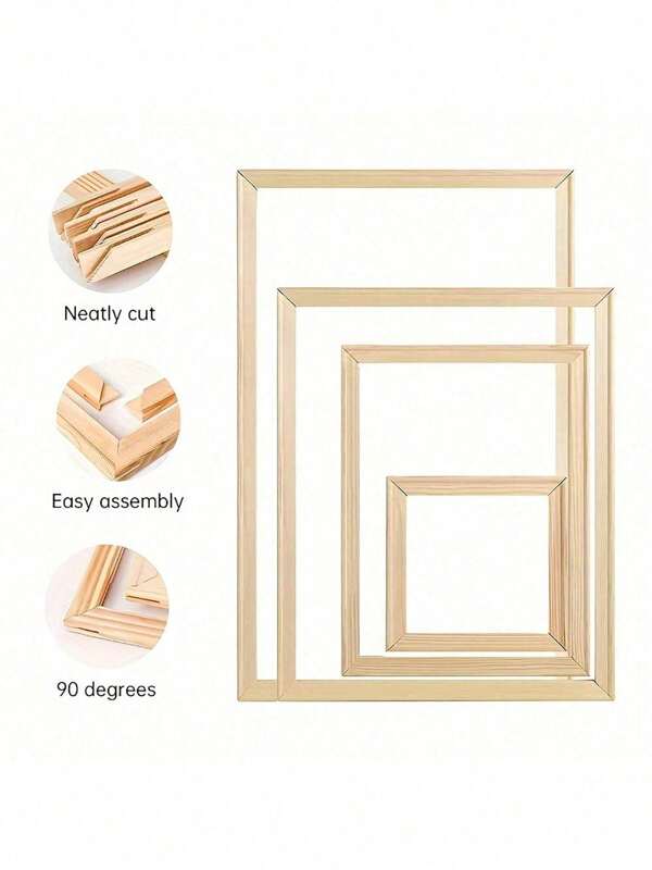 1 Stück Original handgefertigter Holzbilderrahmen, dekorativer Kunststil, dicke Leinwandrückwand, geeignet für Ölgemälde und Wanddekoration, ideal für Zuhause, Wohnzimmer, Büro, Premium, Badezimmer, Party, Geschenk, Paare