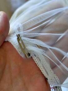 1 pieza Capa nupcial larga con flecos, chal decorado con lentejuelas con broche, elegante para que las mujeres asistan a fiestas de noche, ropa casual de otoño para mujeres