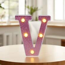 1 个 16 厘米/6.3 英寸粉色发光字母点亮您的房间，电池供电的 LED 字母灯，数字灯标志，适用于儿童房装饰、婚礼、生日派对装饰灯、家居和房间装饰字母灯、字母照明夜灯、圣诞装饰字母灯 - 深粉紅色 - 查看 28