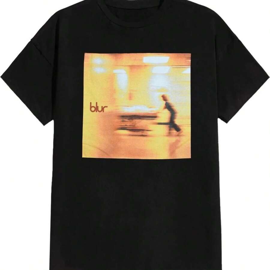 Blur Album Cover Graphic Printing Summer Luxury Brand Cotton Men's And Women's T-Shirts Short Sleeves Streetwear  Fashion - 黑色 - 查看 1