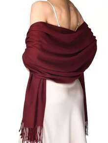 1 buc șaluri și wrap-uri Pashmina pentru femei, culoare solidă, pentru rochie de seară, costum de baie, acoperire pentru plajă, rochie de baie lungă, eșarfă, nuntă, mireasă, domnișoară de onoare, cadouri - eșarfă de cașmir - Vizualizare 9